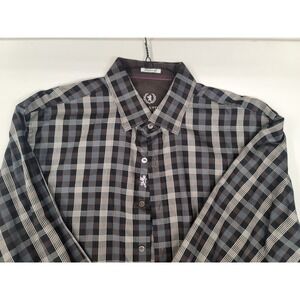 Bugatchi Uomo XL Shaped Fit Plaid Long Sleeve‎ Button Up Shirt